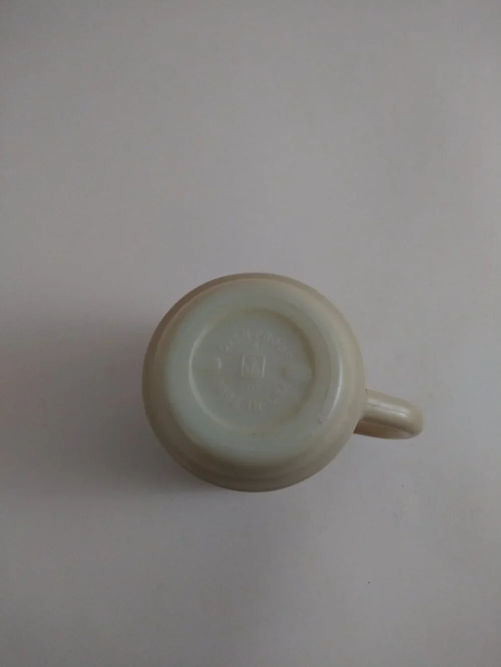 Vintage Fire King Anchor Hocking D Handle Cream/Ivory Coffee Cup Mug Made In USA